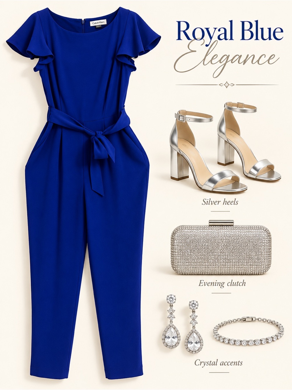 Calvin Klein Cobalt Blue Jumpsuit